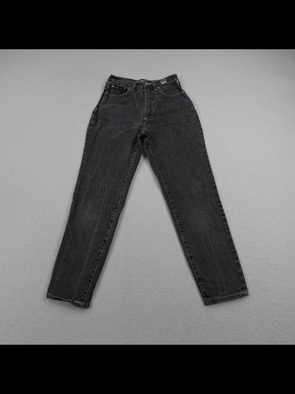 Versace Jeans Couture Jeans Womens 28 Black Denim High Rise Taper Italy EU 42